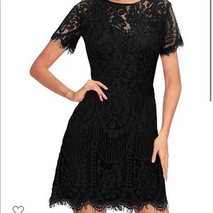 NWT black lace dress size L